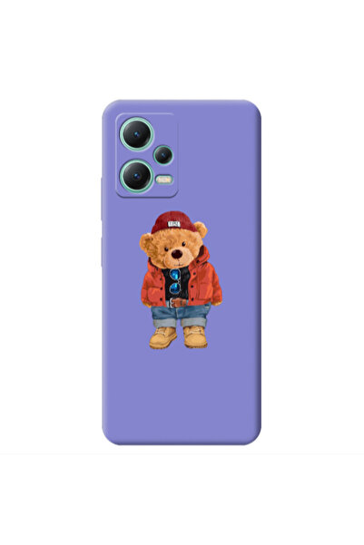 Other Xiaomi Redmi Note 12 Pro 5G Bear in a hat Purple Colored Silicone TPU Θήκη