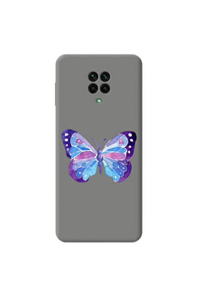 Other Xiaomi Redmi Note 9 Pro Big Butterfly Grey Colored Silicone TPU Θήκη