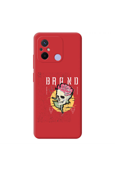 Other Xiaomi Redmi 12C Skull Roses Red Colored Silicone TPU Θήκη