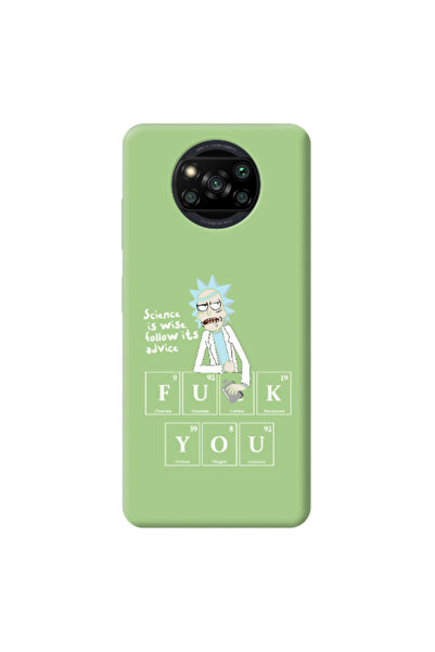 Other Xiaomi Poco X3 /X3 Pro Rick Scince is wise Light Green Colored Silicone...