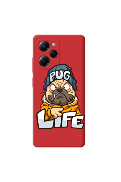 Other Xiaomi Poco X5 Pro Pug Life 2 Red Colored Silicone TPU Θήκη