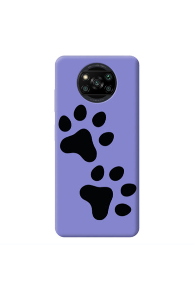 Other Xiaomi Poco X3 /X3 Pro Paws Purple Colored Silicone TPU Θήκη