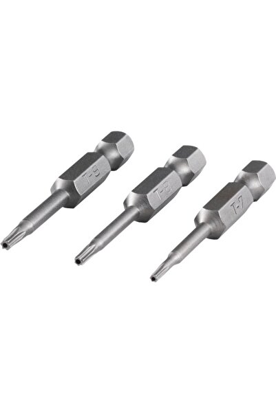 OEM Wolfcraft Solid 1/4" TR7/TR8/TR9 50mm 3-piece torx bit Top Bottom Set wit...