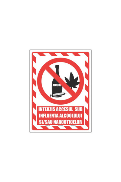 OEM Indicatoare avertizare „Interzis accesul sub influența alcoolului și/sau ...