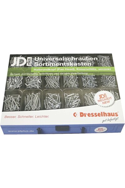 OEM Set șuruburi pentru lemn cu cap bombat cruce Dresselhaus JD-Plus oțel zin...
