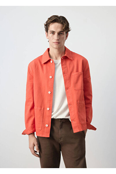 MANGO Man Pamuk keten regular fit sobrecamisa