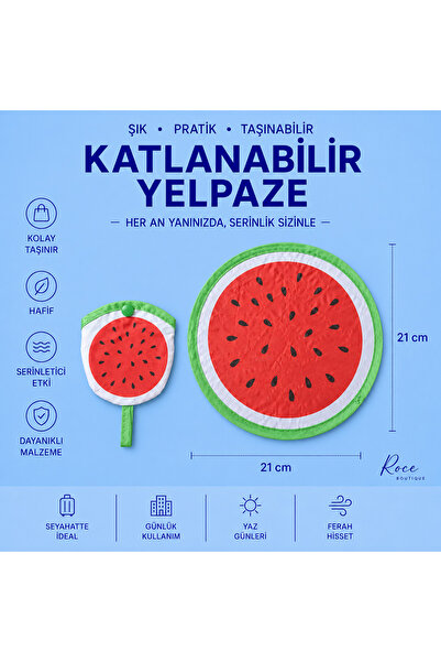 RoseCo00 Katlanabilir Kolay Taşınabilir Çıtçıtlı Yuvarlak Anahtarlık Yelpaze ...