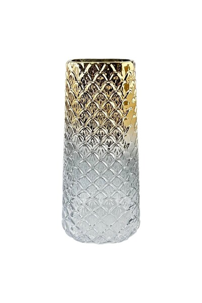 OEM Vază de Sticlă Argintie Gold Squama L 28 cm
