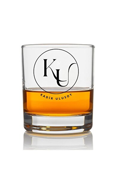 gifttime Kişiye Özel İsimli ve Harfli Viski Bardağı - Monogram Logolu Tasarım...