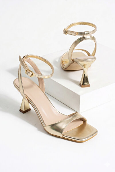 HVZ Exclusive Gold Women's Heeled Shoes Daily Comfortable Heeled Sandals (7cm)