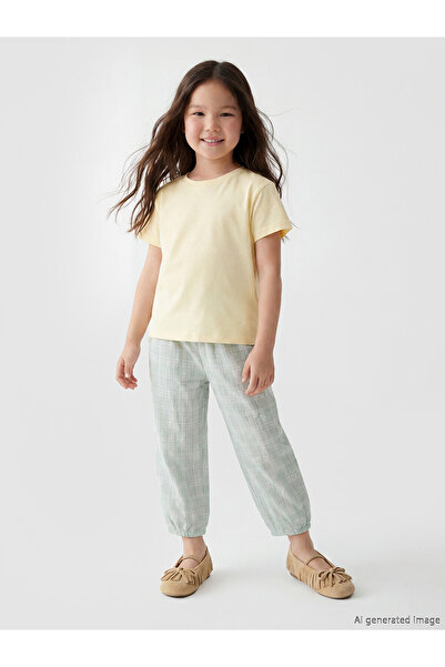 LC Waikiki Özmarka New Season Girls' Checkered Pants with Elastic Waist