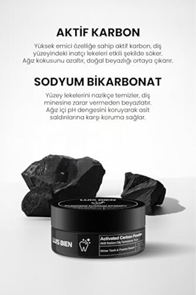Yıldızan edl shop مسحوق تنظيف الأسنان بالكربون المنشط 50 جرام ومجموعة فرشاة أ...