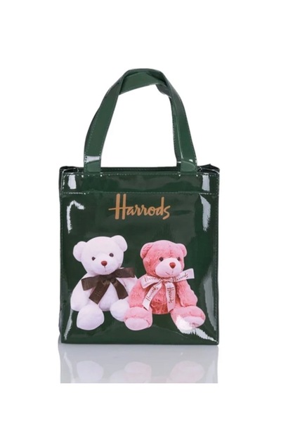Harrods Harrods Logo Shopping Bag Small Size (S: 24 × 26 × 11 cm) Green and D...