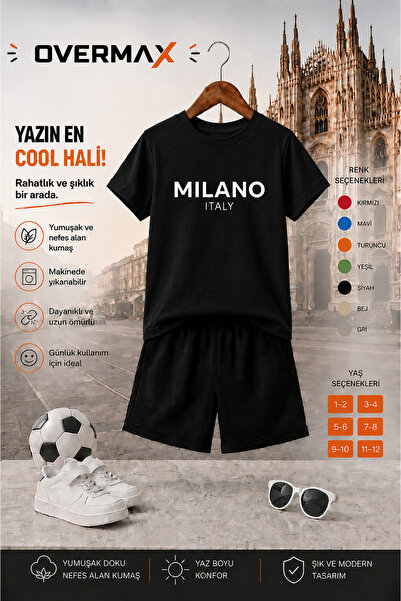 OVERMAX Milano Printed Children's Set – T-Shirt & Shorts 2-Piece Combination ...