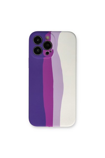 Generic Brand Apple iPhone 13 Pro Case Ebruli Launch Silicone - Purple-White