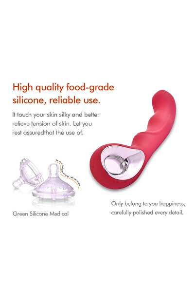 Byzon Premium G-Spot Vibratör 10 Titreşim Modlu USB Şarjlı Medikal Silikon Kadın Masaj Aleti KIRMIZI
