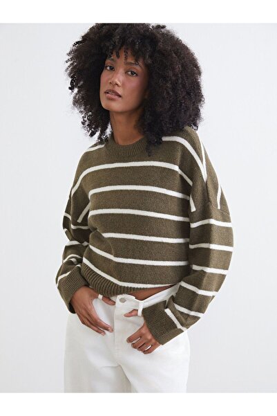 LC Waikiki Xside women's striped crew neck knit sweater