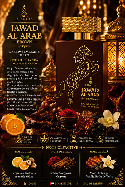 KHALIS Parfum Arabesc Unisex Jawad Al Arab Brown by 100 ml – Oriental Lemnos ...