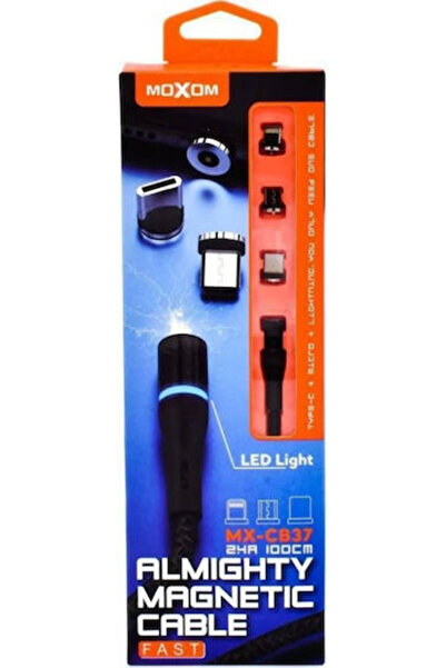 MOXOM Πλεκτό / Μαγνητικό Καλώδιο USB σε Lightning / Type-C / micro USB 1μ 2.4...