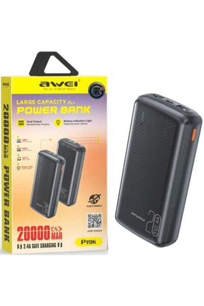 AWEI Power Bank 20000mAh Μαύρο