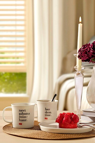 Paşabahçe Nevi Şahına Exclusive Porcelain Mug, Stylish Design