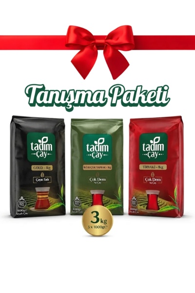 TADIM ÇAY Tanışma Paketi 3kg(3000gr) (Tadım Çay Gold,Iki Buçuk Yaprak ve Tiry...