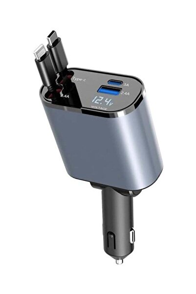 ELTRAZONE Retractable Car Charger 4 in 1 Fast Car Phone Charger 120W Retracta...