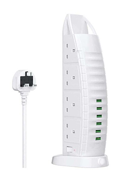 ELTRAZONE 8 Way Stylish Power Extension Cord, 6 USB Fast Charging Ports, Burj...