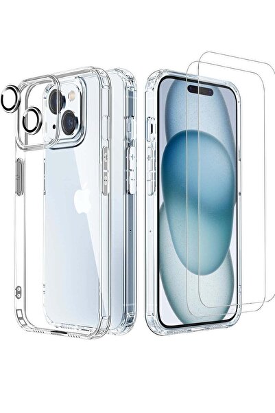 ELTRAZONE [5 in 1] Designed for iPhone 15 Clear Case with Screen Protector[2 ...