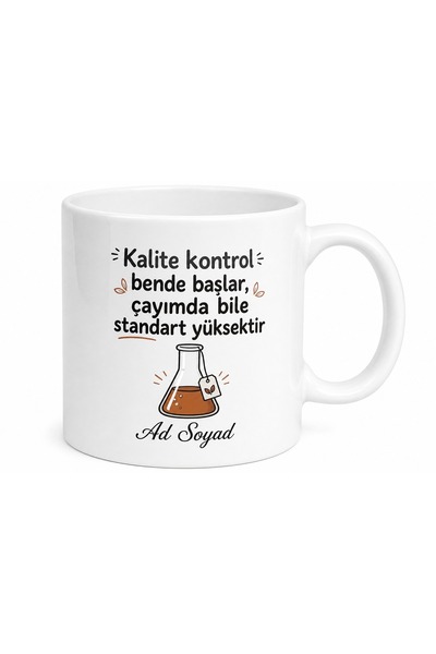 Tupya Gift Gıda Teknikerine Hediye Kalite Kontrol Esprili Kupa Bardak Çay Kupası