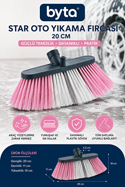 BYTA Star 20 cm Car Wash Brush – Non-Scratch Soft Bristled Car Cleaning Brush