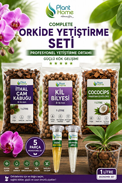 Plant Home Power Mix Complete Orkide Yetiştirme Seti 5 Parça | 1 L İthal Çam ...