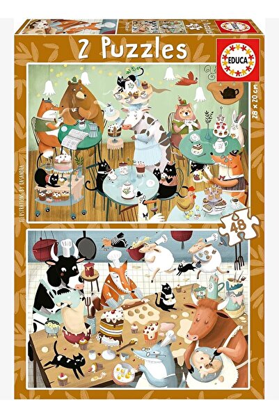 Educa Puzzle Educa 4-6 Years Old 2X48 Piece Forest Tales Puzzle - Boy Cardboa...