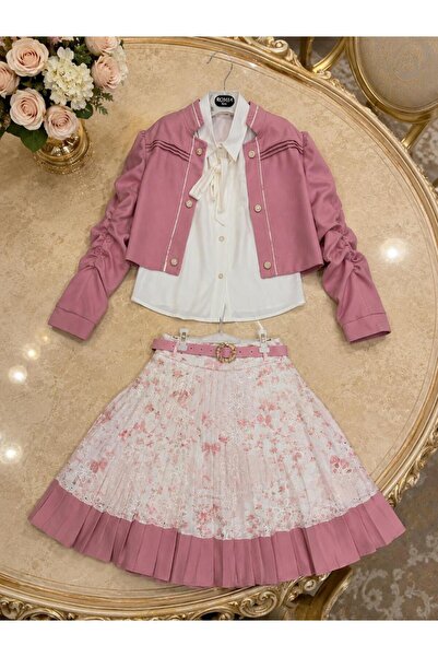 Rawai Roma Girls' High-End 3-Piece Occasion-Appropriate Outfits Jacket and Sk...