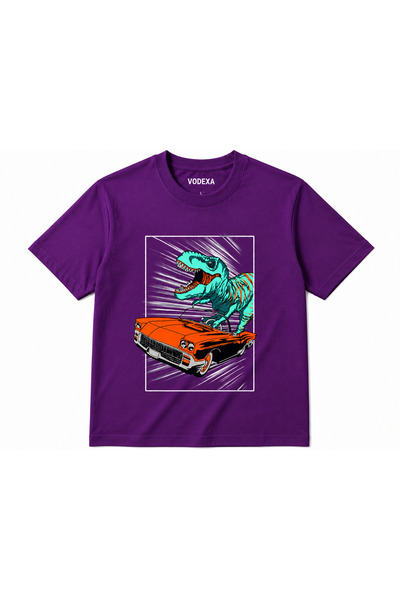 VODEXA Unisex Oversize T-Shirt Dino Printed 100% Cotton T-Shirt Comfortable Fit