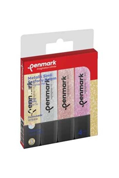 penmark Glitter Highlighter Pen Set of 4 - 3 Pieces