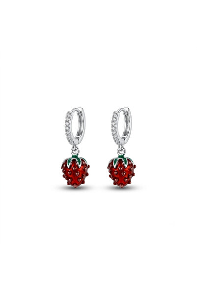 h&b design jewel Steel Gray Strawberry Earrings