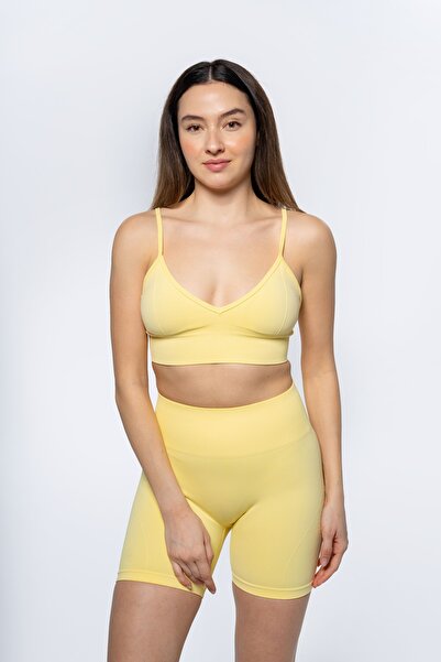Colour Yüksek Bel Toparlayıcı Seamless Dikişsiz İç Göstermez Spor Kadın Tayt-Sporcu Sütyeni (Bra) 2'li Set