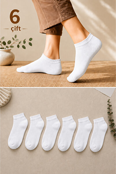 ck socks 6 Pairs of White Booties Unisex Socks |   Cotton, Breathable, Anti-S...