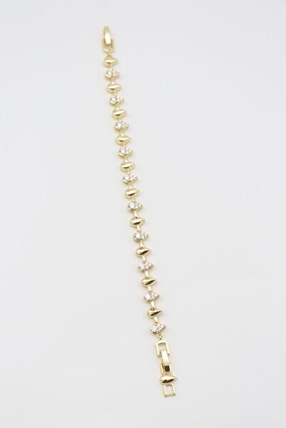Bade Jewelry Vip Gold Damla Design Stone-Encrusted Elegant Non-Tarnish Steel ...