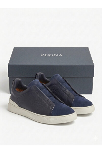 NEW Zegna Men's Triple stitch leather material