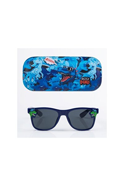 OEM Set ochelari de soare copii UV400 Alb, Dinozauri, cu husă inclusă – acces...