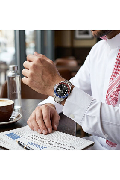 Flamour Luxury Flormore Watch - Gmt Sport Pepsi Bezel Style with Accessories