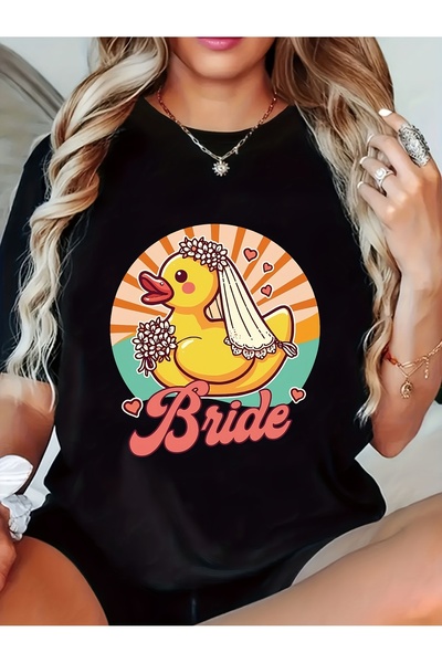 1001 Line Women's Unisex Soft Beathable White Bide Bidesmaid T-Shit - Lightwe...