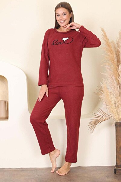 Fulla Moda Love Embroidered Plus Size Pajama Set