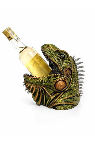3dlink Suport Sticlă Vin Model Iguană, Statuetă Decorativă Bar, Finisaj Manual