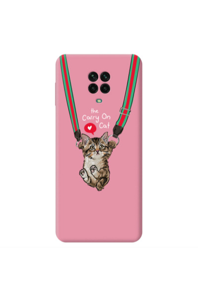 Other Xiaomi Redmi Note 9 Pro Swinging cat Pink Colored Silicone TPU Θήκη