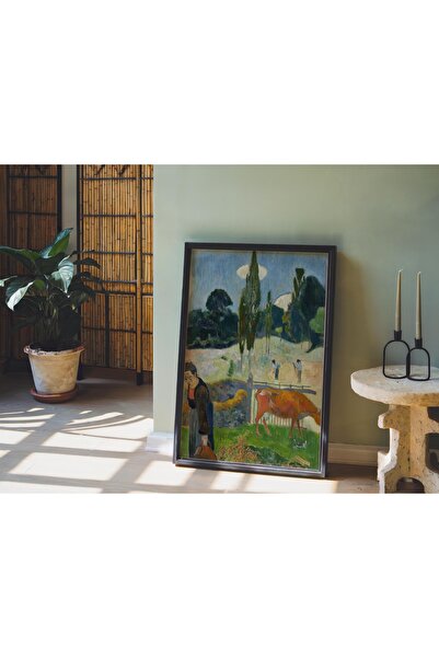 Pegziz Pictură cu vaca roșie de Paul Gauguin |   Decor de perete înrămat cu a...