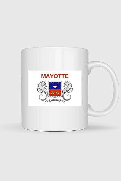 Bahriyeli Collection Mayotte Flag and Coat of Arms Printed Mug