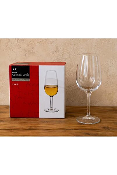 Migros Set 3 pahare pentru vin, din sticla, 210 ml, Classico Degustazione, 21 cl